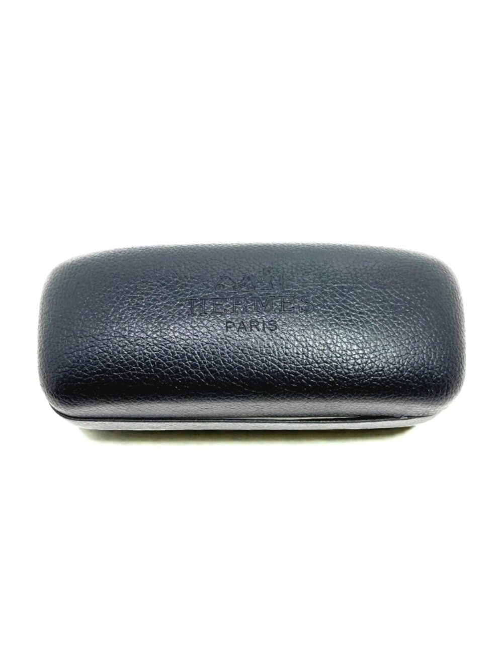 Hermès Black Leather Clamshell Eyeglasses Case With Cream Interior Hinged - Picture 3 of 8